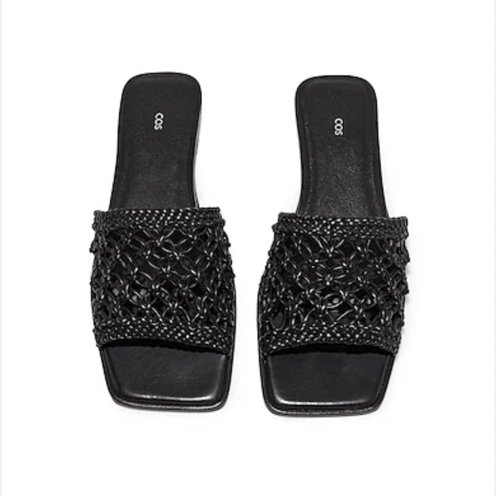 COS Black Woven Sandals